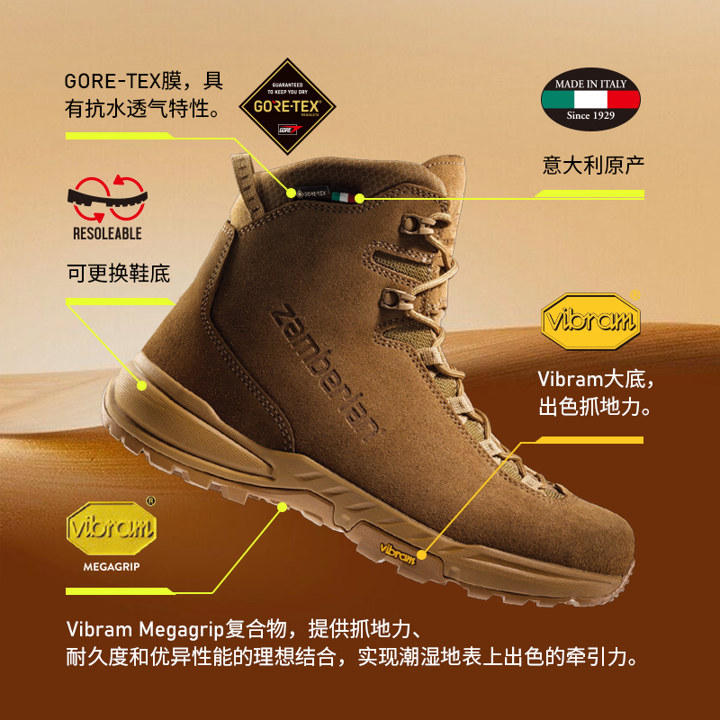 Zamberlan赞贝拉2114户外徒步鞋防水透气中帮goretex重装登山鞋男 - 图0