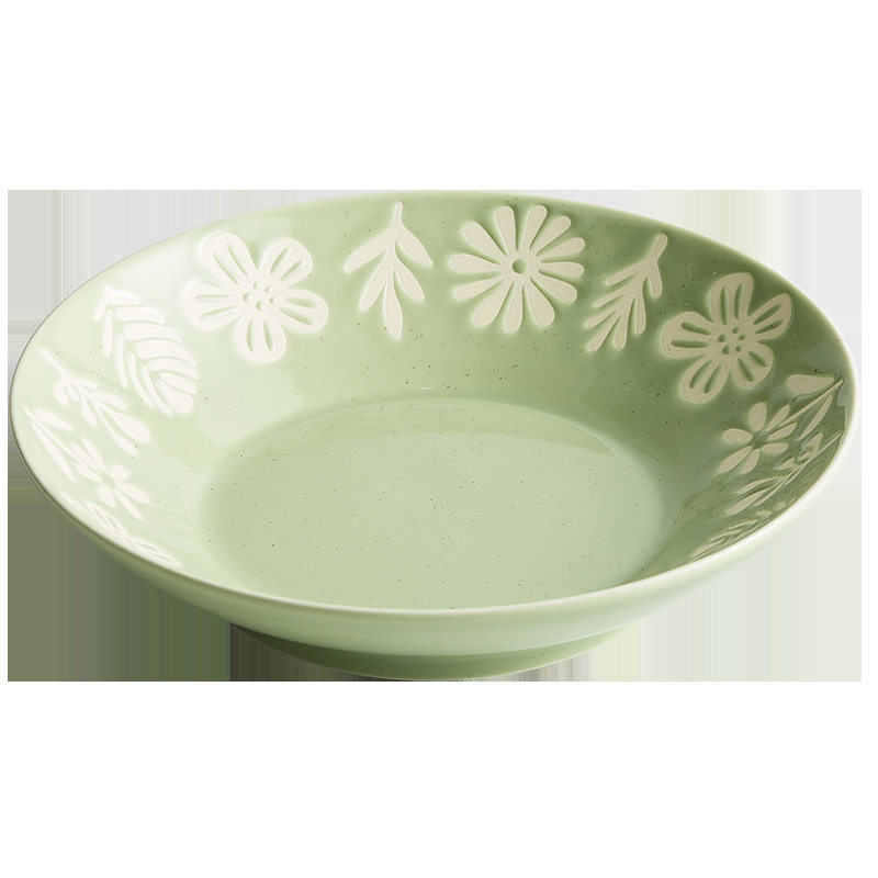 小森林陶瓷碗盘套装家用网红创意汤碗浮雕盘子高颜值米饭碗餐具组,淘宝优惠券,粉丝福利购,淘宝优惠卷