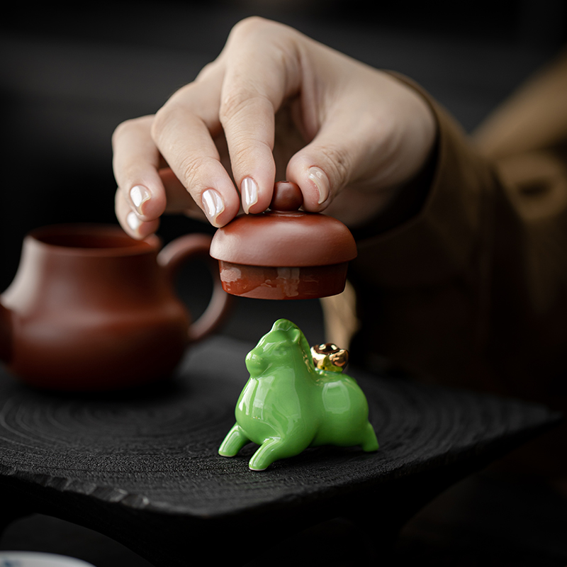 宇轩 创意迷你可爱陶瓷马牛小猪小象吉祥物家居办公桌面饰品摆件 - 图2