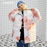 Длинная парная одежда для влюбленных, пуховик, куртка, с медвежатами, средней длины