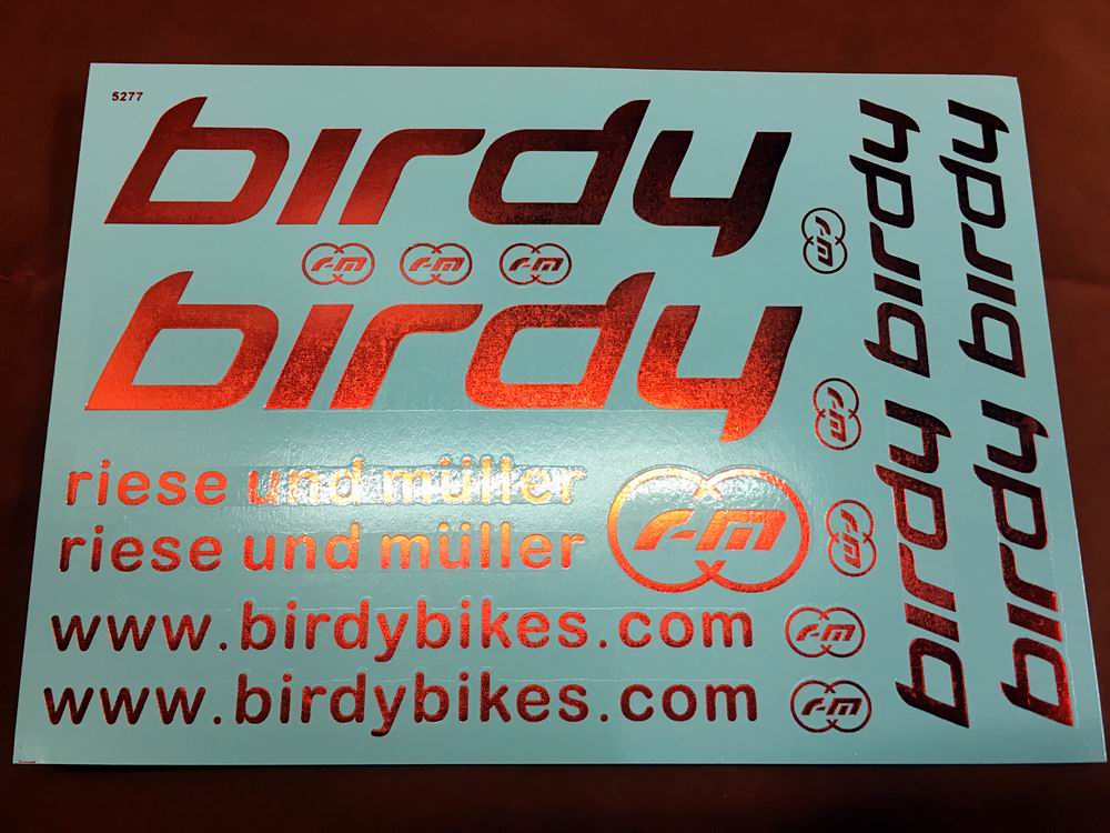 5277-B1405 个性签名英文名birdy 水贴纸电镀金银红蓝 - 图2