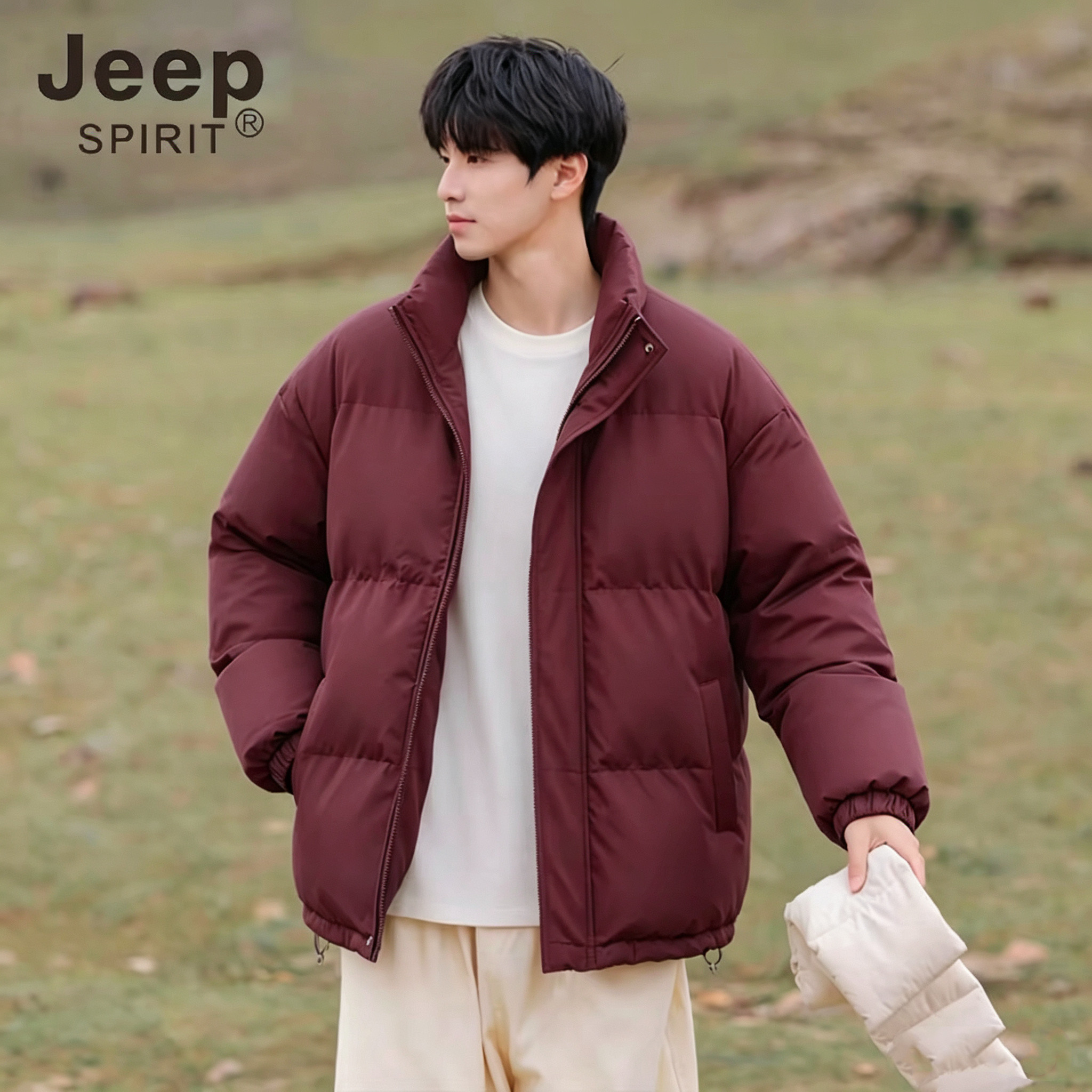 JEEP SPIRIT秋冬男士加厚立领保暖棉服