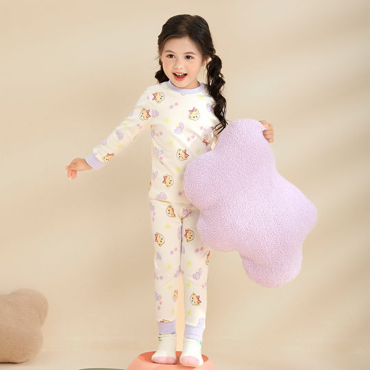 Classic Teddy Children's Pajamas Set Pure Cotton Autumn Clothes and Autumn Pants Girls Set Infant Underwear Home Clothing Two-piece Set