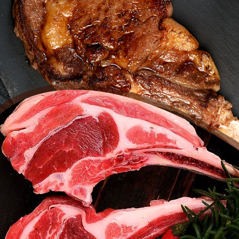 内蒙清真12肋法式羊排西餐羊扒烧烤生羊肉战斧羊排原切整包24块,淘宝优惠券,粉丝福利购,淘宝优惠卷