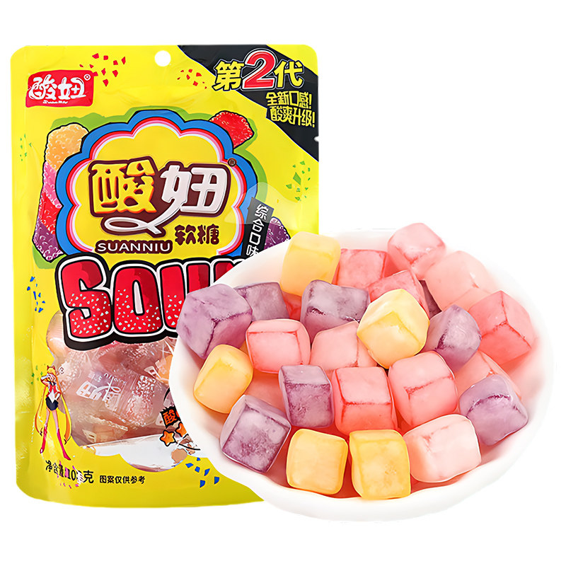 酸妞二代软糖综合水果味酸糖8090怀旧零食儿童网红糖果解馋零食,淘宝优惠券,粉丝福利购,淘宝优惠卷