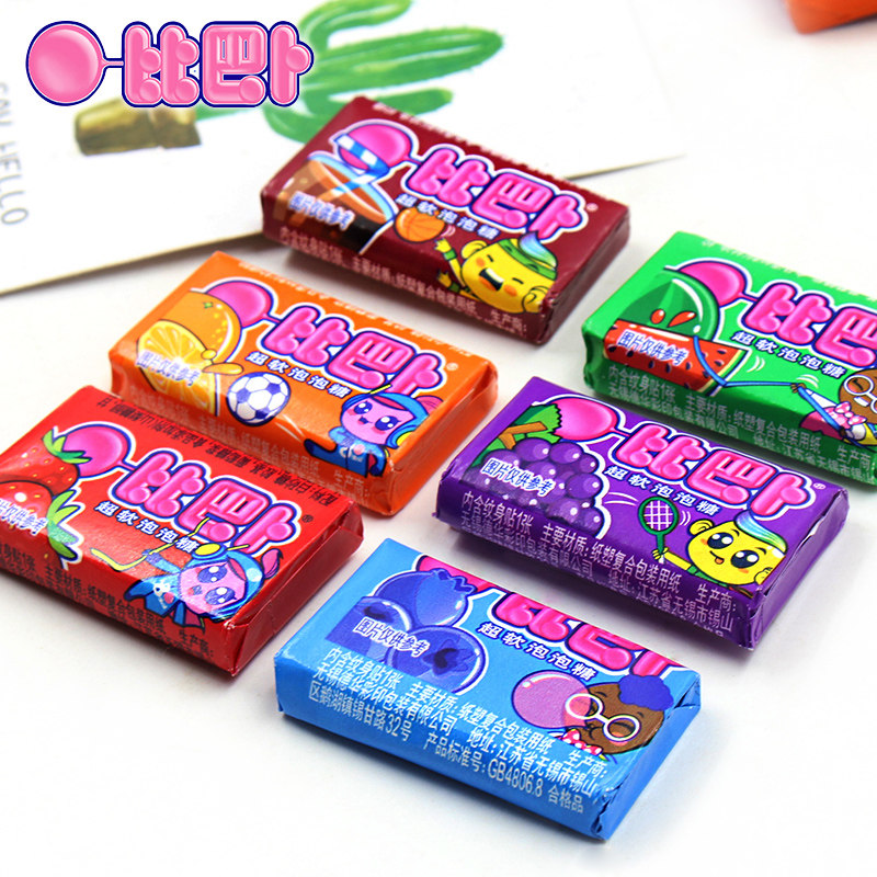 比巴卜泡泡糖整桶150片儿童糖果8090后怀旧小时候零食品童年回忆