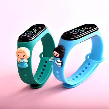 ໂມງເດັກນ້ອຍກາຕູນ luminous waterproof anti-fall electronic watch boy girl baby students toy watch princess bracelet