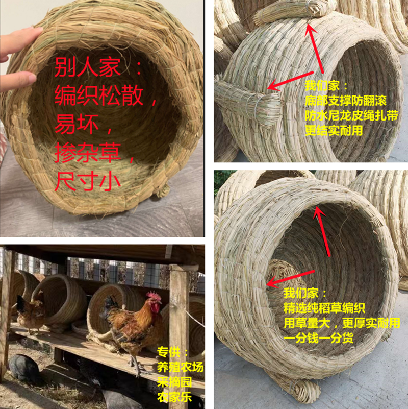 鸡窝下蛋窝草编母鸡过冬保暖稻草巢芦鹦鹉鸡窝搭建户外下蛋草窝 - 图2