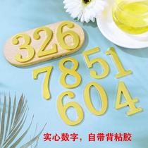 (solid metal number doorplate) Large number entry doorman digital door number plate home hotel office with back glue