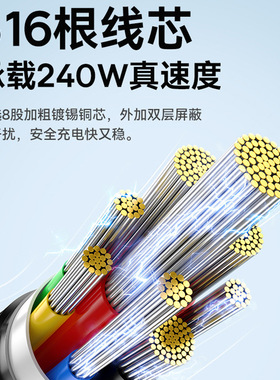 倍思240W钨金双Type-C数据线