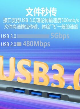USB3.0/Type-C3合1扩展坞高速