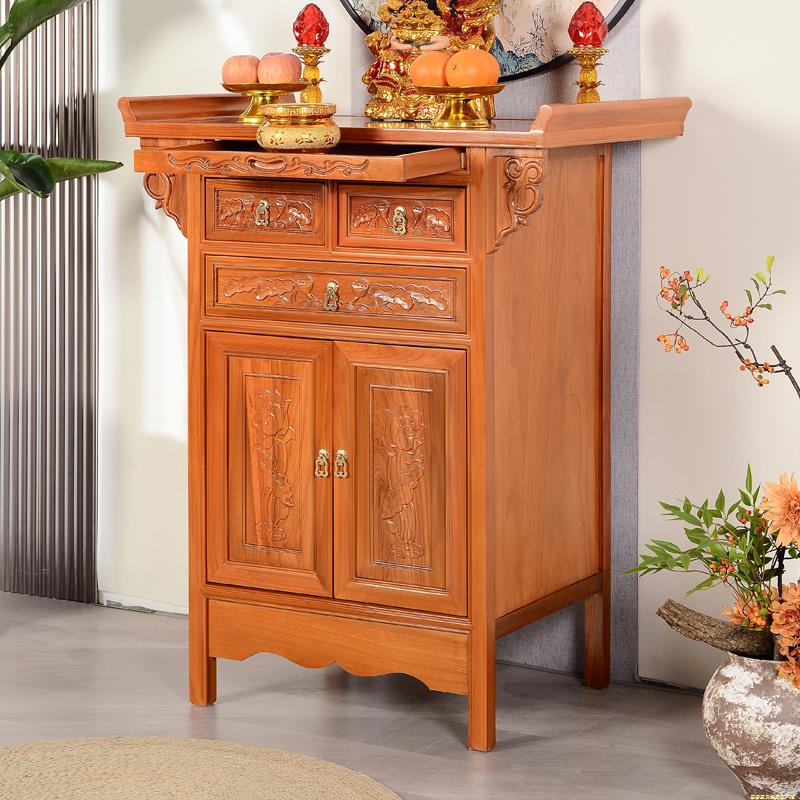 实木中式供香桌家用敬神香柜供柜供奉台新中式案台榆木供桌神台柜 - 图2
