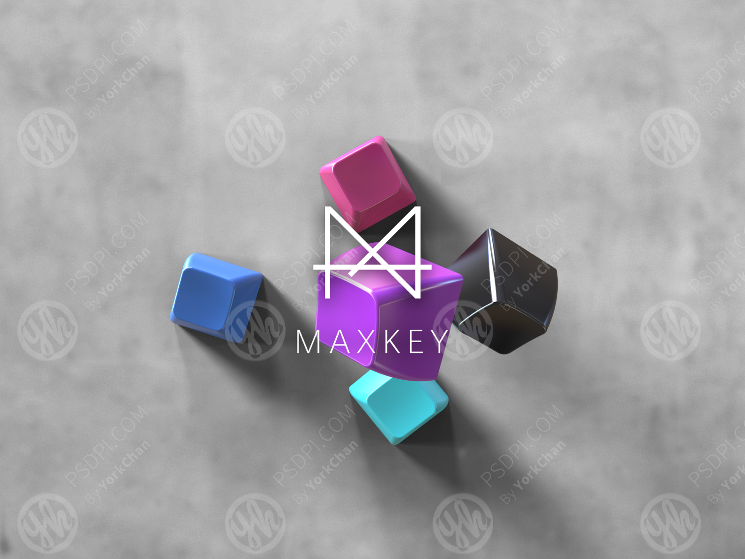 MAXKEY双色灰蓝ABS球帽 SA高度机械键盘键帽-图0