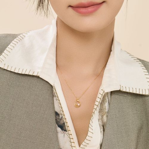 圣诞礼物周生生黄金微糖系列珍珠大海之宝项链颈链女95140N定价 - 图0