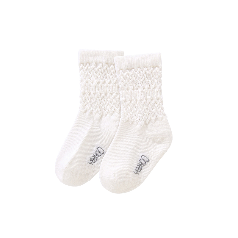 英氏儿童袜子女童春秋款网眼针织袜女宝宝短袜新款婴儿小白袜 - 图3