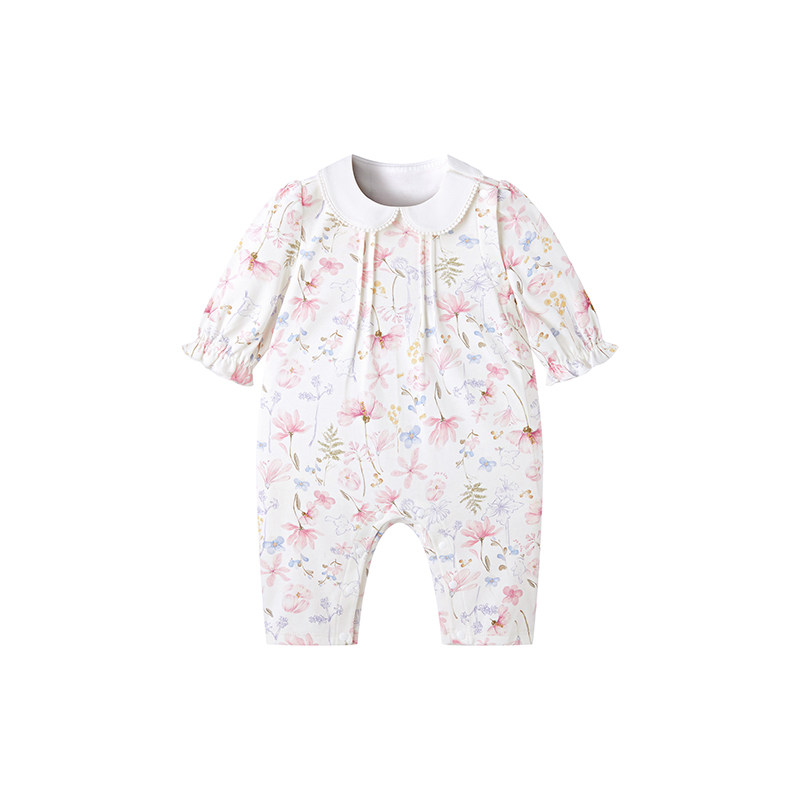 英氏宝宝纯棉连体衣春季碎花2025新款春秋娃娃领哈衣爬服婴儿衣服,淘宝优惠券,粉丝福利购,淘宝优惠卷