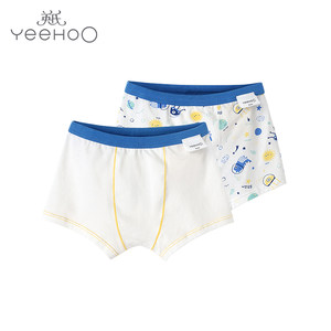 英氏婴儿平角内裤宝宝四角平裤薄款莫代尔 2件装189A7422