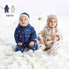 Зимние комбинезоны 预英氏婴儿羽绒哈衣连体衣2022冬宝宝加厚保暖外出爬服
