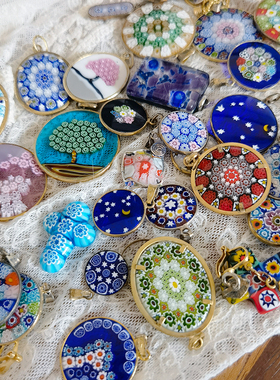 中古VINTAGE意大利千花微拼项链