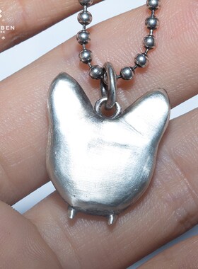 白木黑冰原创纯银朋克骷髅吊坠