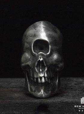 白木黑冰原创作品独眼微笑骷髅银