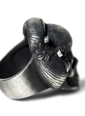 原创手工银饰戒指百搭骷髅