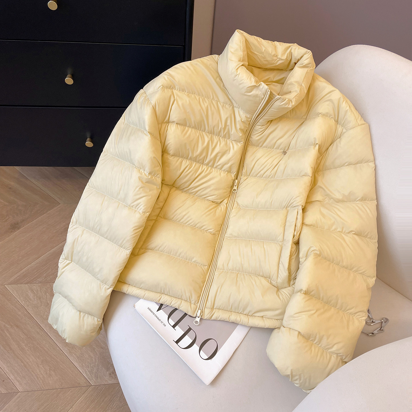 小C家 粉色排骨羽绒服女款冬季2025新款立领加厚90白鸭绒保暖外套,淘宝优惠券,粉丝福利购,淘宝优惠卷