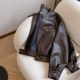 Cool and sassy style loose short leather jacket for women autumn new style