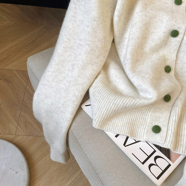 Women's new turtleneck casual loose knitted cardigan sweater