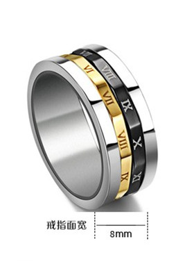 男士日韩风罗马数字钛钢戒指