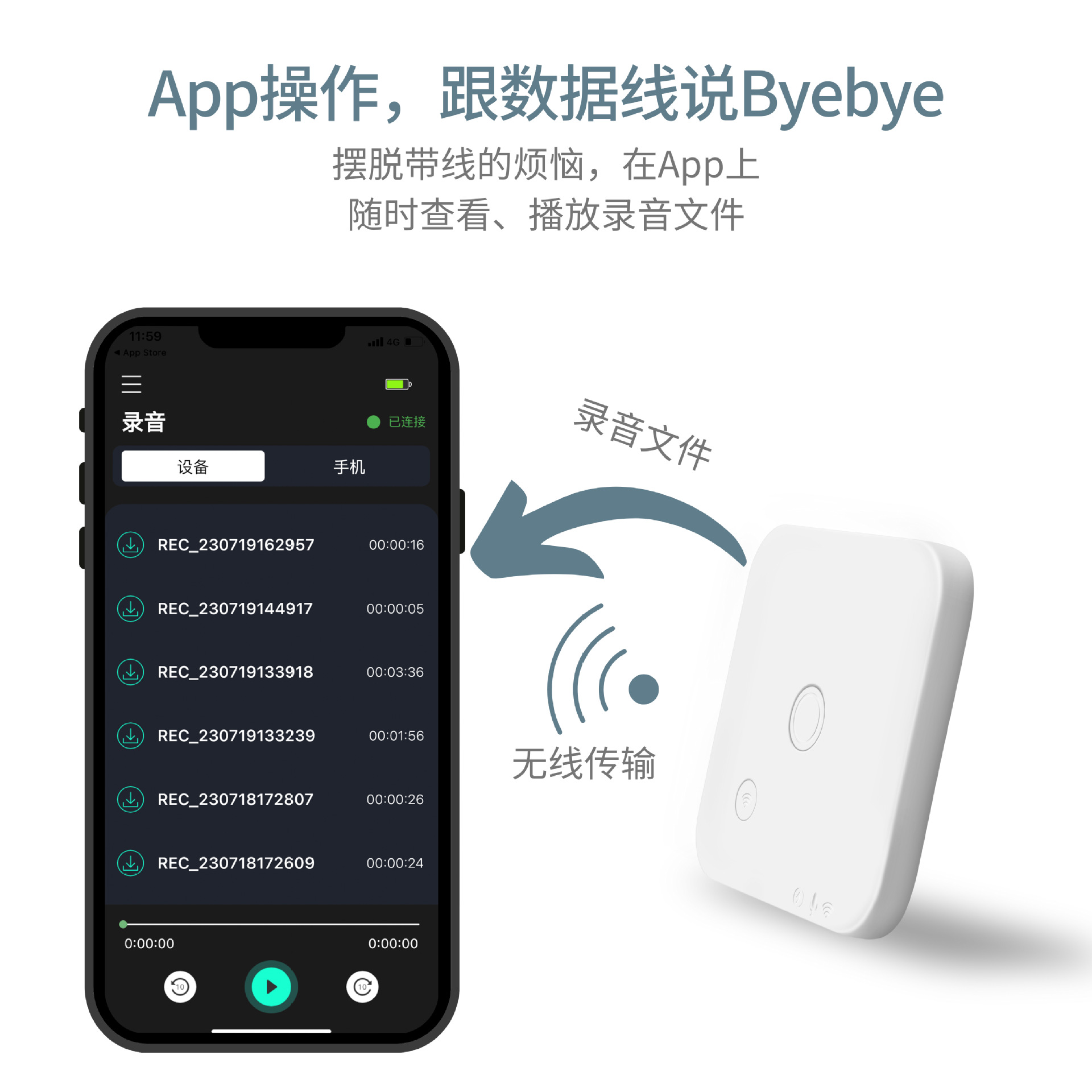 Smoovie手机通话录音器录音笔磁吸轻薄便携式适用苹果iPhone安卓 - 图1