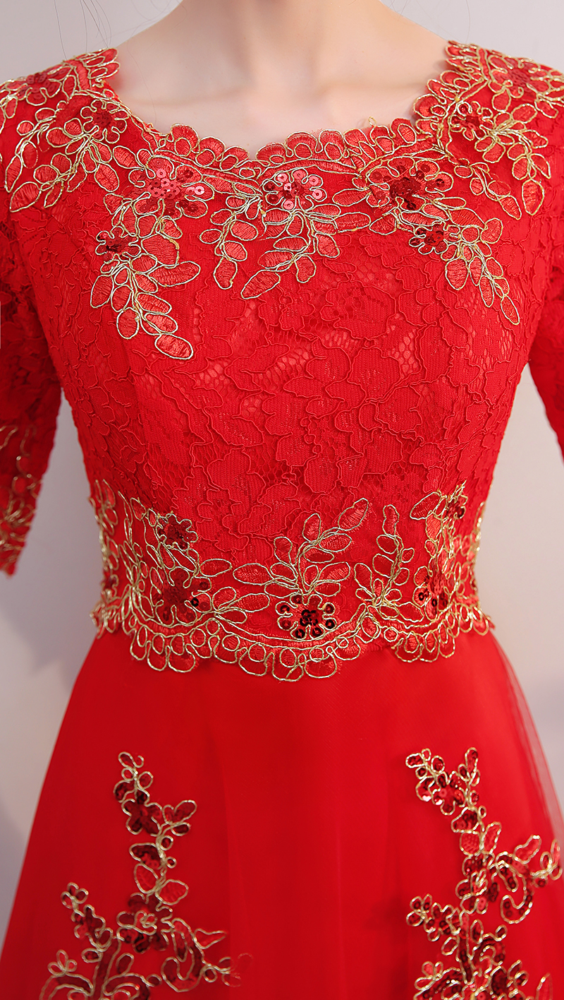 2018春夏新款结婚敬酒服新娘礼服长款显瘦回