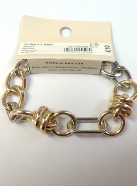 气质两色金属拼接手链欧美风质感时尚百搭学生女式个性学生潮人D2