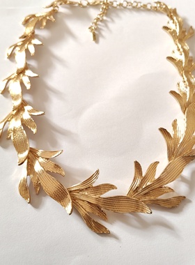 气质个性树叶项链锁骨链欧美时尚百搭学生女质感夸张颈链短款潮03