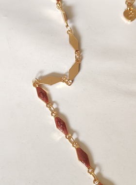 气质简约滴油项链欧美时尚百搭学生女式金属金色菱形锁骨链短款20