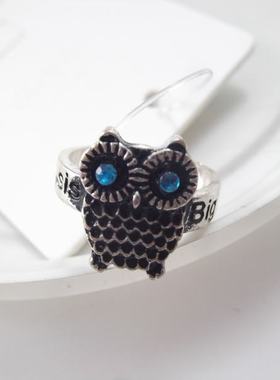 欧美风首饰时尚夸张镶钻字母戒指