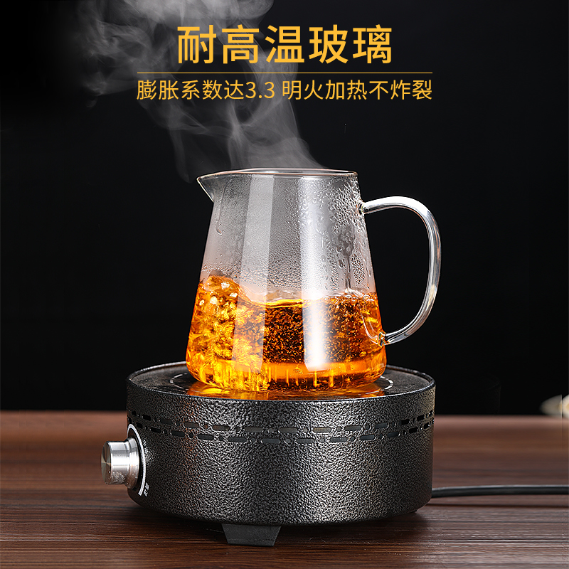 玻璃公道杯加厚耐热日式四方分茶器玻璃过滤功夫茶具配件茶漏套装