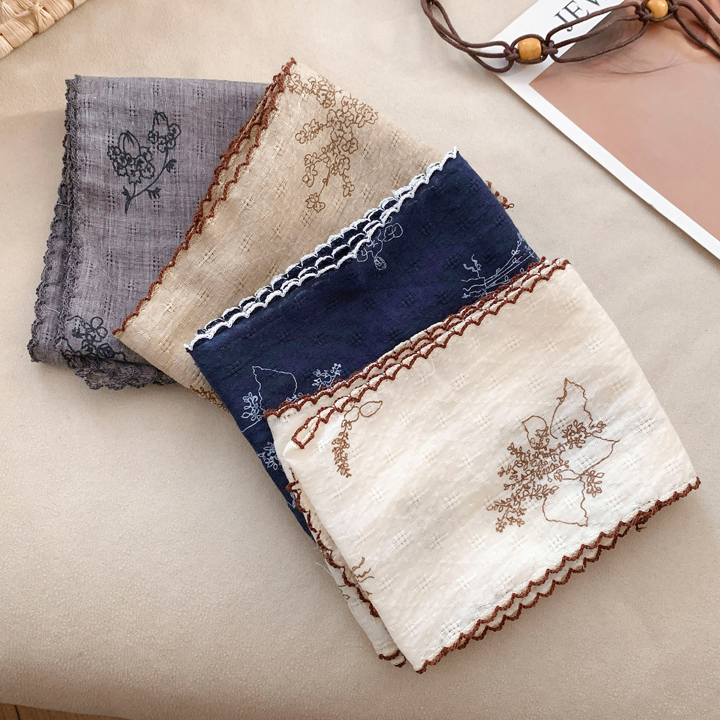 花朵长条薄款丝巾女款复古气质轻奢高级感系脖飘带颈饰绑包配饰,淘宝优惠券,粉丝福利购,淘宝优惠卷