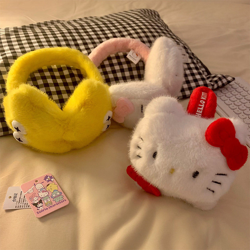 三丽鸥HelloKitty毛绒耳罩女冬季可爱护耳防寒耳套骑行保暖耳暖