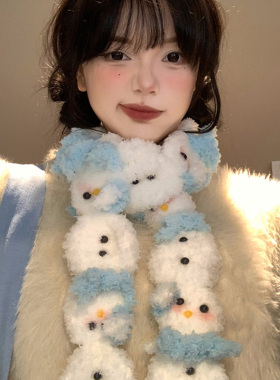 雪人系列~手工针织围巾小巧