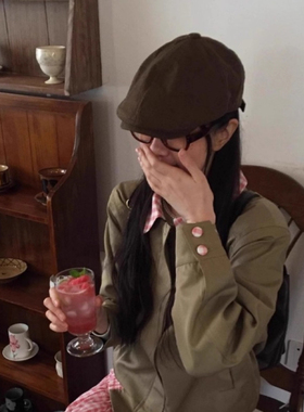 亚麻前进帽女日系简约复古显脸小