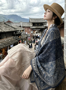 民族风棉麻披肩云南丽江大理旅游