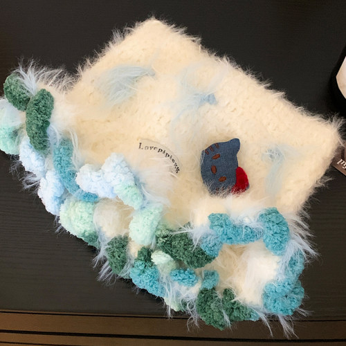 可爱Kitty猫耳朵毛绒针织帽女秋冬季显脸小毛线帽大头围保暖帽子 - 图3