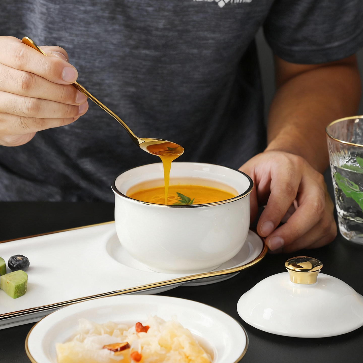 美容院养生粥碗银耳汤碗点心碗燕窝碗甜品碗轻奢中式糖水碗甜点碗