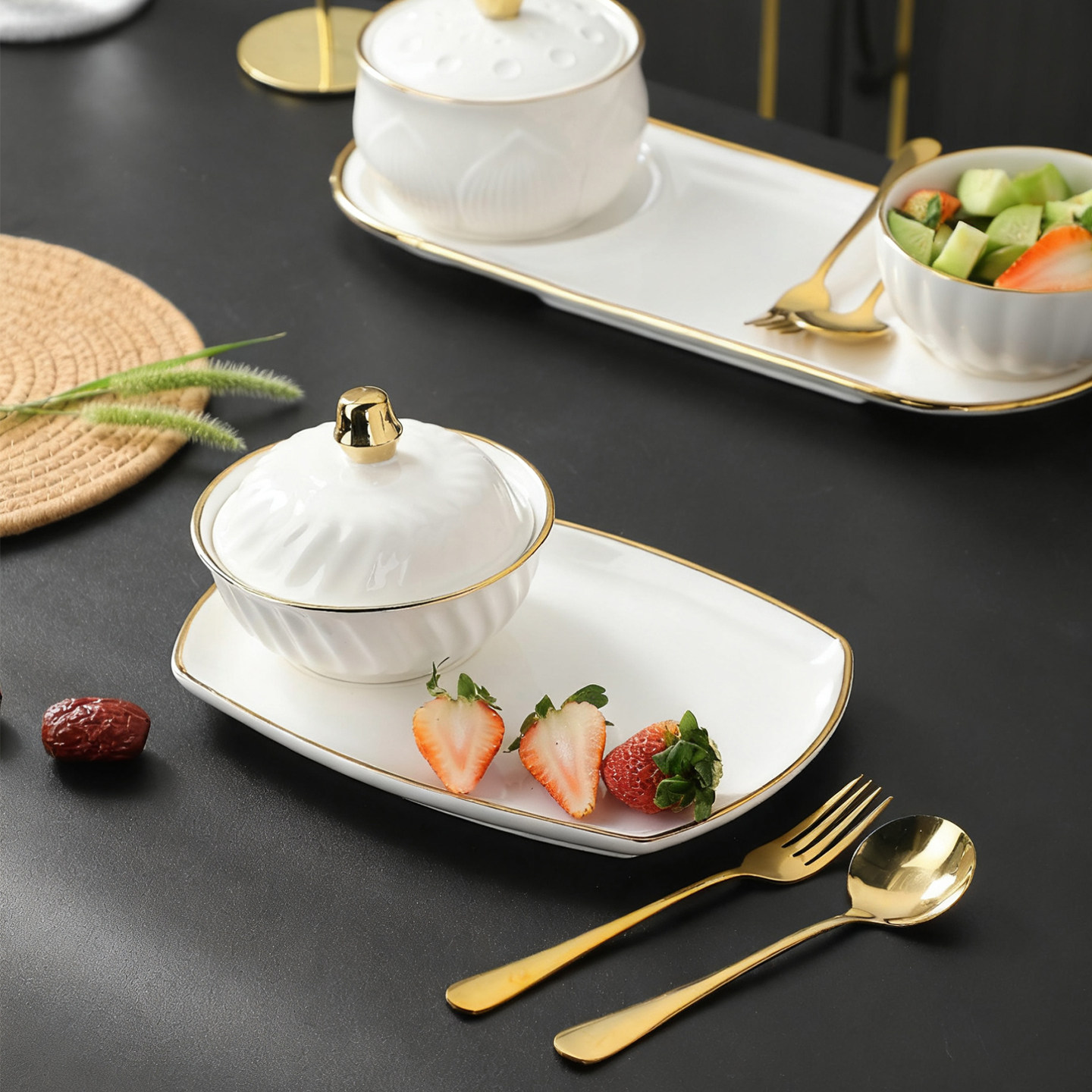 美容院养生粥碗银耳汤碗点心碗燕窝碗甜品碗轻奢中式糖水碗甜点碗