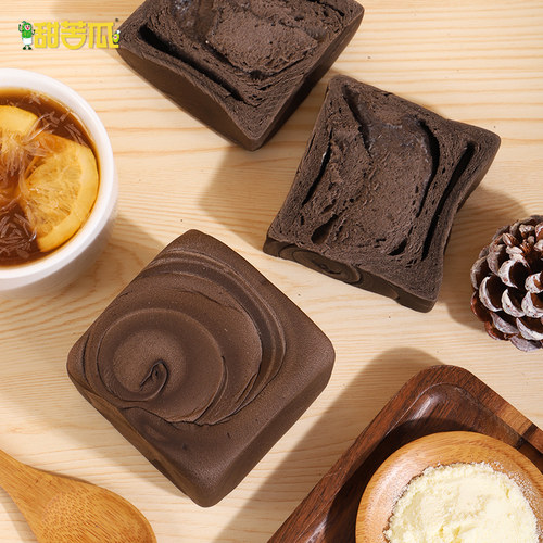 甜苦瓜 可可生巧牛奶手撕面包 奶香夹心吐司手工早餐休闲零食品 - 图0