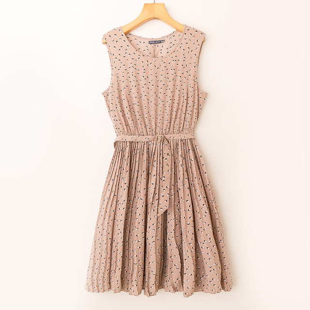 Casual and fashionable round neck sleeveless pullover dress