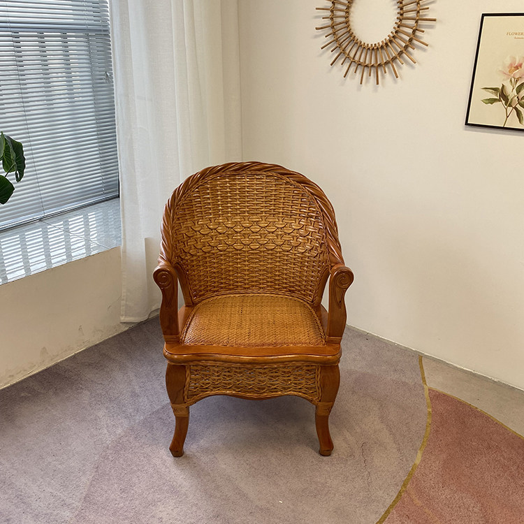 藤木年华藤椅实木天然真藤靠背椅休闲家用靠椅老人椅老式藤椅圈椅,淘宝优惠券,粉丝福利购,淘宝优惠卷