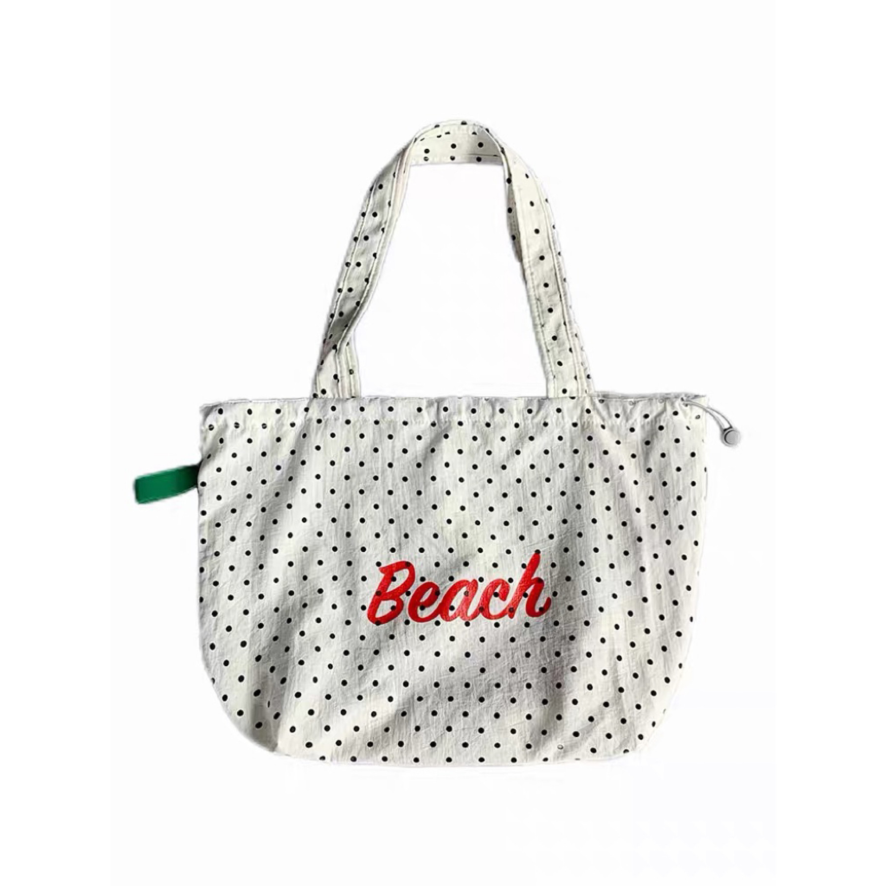 Wfei复古字母单肩包大容量抽绳束口帆布包波点托特包尼龙购物袋,淘宝优惠券,粉丝福利购,淘宝优惠卷