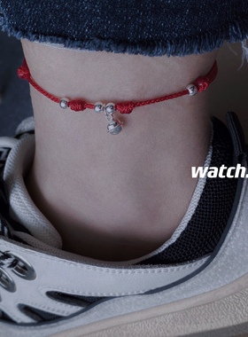 多可瓷集情侣纯银古风铃铛脚链